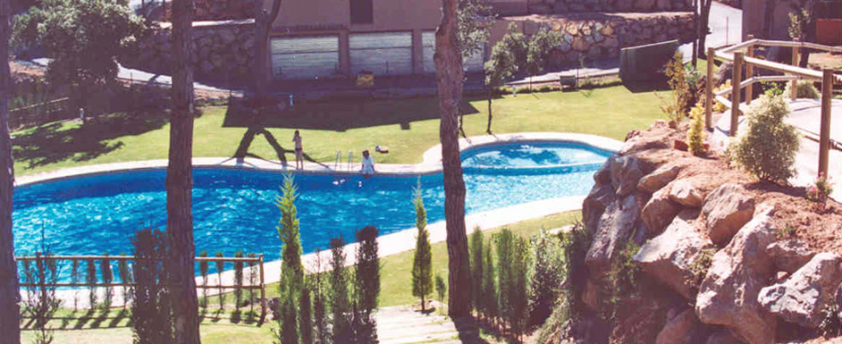 View of the pool from the house